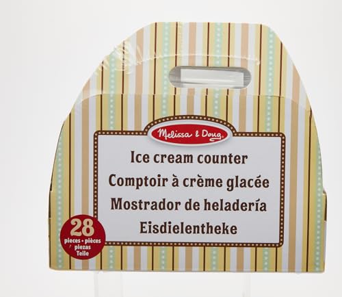 Melissa & Doug Glacier En Bois, Jouet en bois avec un comptoir et 28 pièces, Aliments en bois, Jeu d'imitación, Jouet créatif, Montessori,Cadeau pour garçons et filles de 3 4 5 6 7 ans