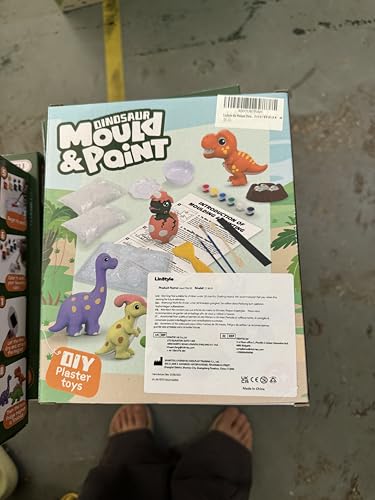 LinStyle Kit de Dinosaures à Colorier pour Enfants avec Moule, Jouet de Peinture 3D,Jeu D' Activites Manuelles pour Garçons Filles 3 4 5 6 7 8 9 10 Ans, Cadeau Créatif Bricolage d'Anniversaires Noël