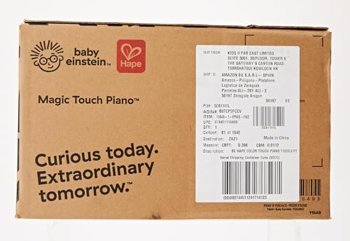 Baby Einstein, Hape Magic Touch, jouet musical en bois, 3 partitions et 6 chansons incluses, à partir de 12 mois