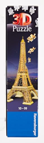 Ravensburger - Puzzle 3D Building - Tour Eiffel illuminée - A partir de 10 ans - 226 pièces numérotées à assembler sans colle - Accessoires de finition inclus - 12579