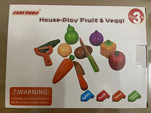 CARLORBO Jouet en Bois Montessori Cuisine en Bois Nourriture pour Enfants - Aliments Bois Fruit et Légumes Jouets, Jouets Enfants Cadeau