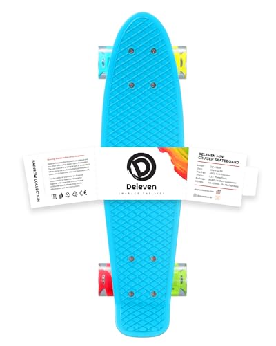 Deleven Skateboard 56cm avec Roues LED, Outil de Skate et Roulements ABEC 7 - pour Enfants Débutants Filles Garçons Adolescents Adultes