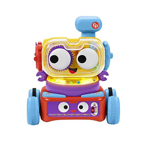 Fisher-Price - Robot d'éveil 4-en-1 - Bébé et Enfant - Lumière, Musique, Contenu Éducatif - Interactif, Transformable, Évolutif - Cadeau dès 6 Mois, version française, HCK38