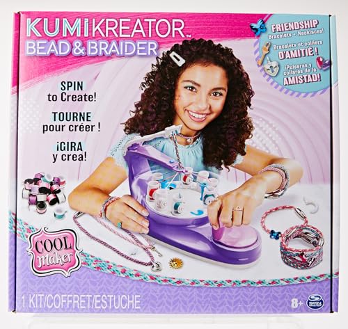 COOL MAKER - KUMI KREATOR 3 EN 1 - Machine Création 2 Colliers & 5 Bracelets - Utilisation Simple En Sécurité - Tendance Fun & Facile - Accessoires Inclus - Jouet Enfant 8 Ans et + - Loisirs Créatifs