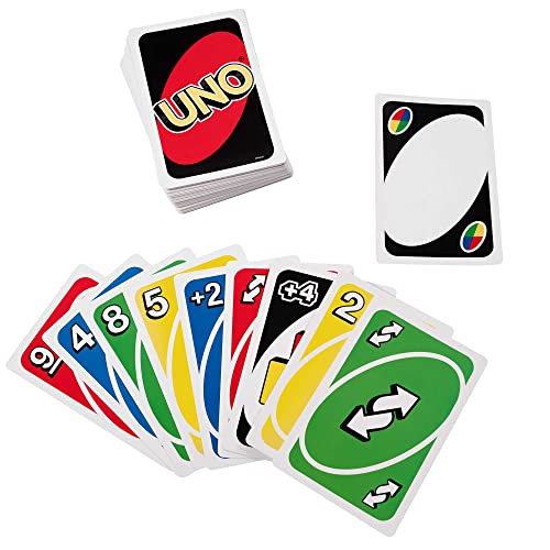 Mattel Games UNO Deluxe, Jeux De Cartes Familial pour Enfants Et Adultes, Jeu De Société pour Soirée Jeux en Famille Ou en Voyage, 2 À 10 Joueurs, Jouet pour Enfant de 7 Ans et Plus, K0888