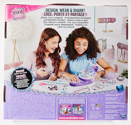 COOL MAKER - KUMI KREATOR 3 EN 1 - Machine Création 2 Colliers & 5 Bracelets - Utilisation Simple En Sécurité - Tendance Fun & Facile - Accessoires Inclus - Jouet Enfant 8 Ans et + - Loisirs Créatifs