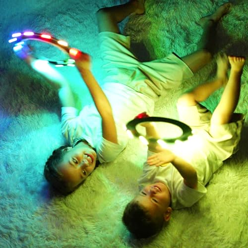 TOSY Anneau Volant 16 Millions de Couleurs RVB ou 12 LED, Lumineux, Mode Perdu, allumage Automatique, sûr et Doux, étanche, Frisbee léger, Cadeau d'anniversaire, de Camping pour garçon/Fille/Enfant