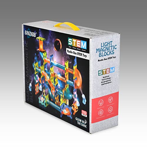 BINZKBB Blocs de Construction Magnétiques Enfants Jouet - 110 pièces 3D Jeux de Construction Éducatifs Aimanté Enfants Lumineux - Cadeaux de Créatif pour Enfants,Garçons et Filles de 3 4 5 6 7 8 Ans+