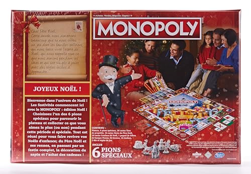 Winning Moves - Monopoly Noël - Jeu de société - Jeu de plateau - A partir de 8 ans - 2 à 6 joueurs - Version française