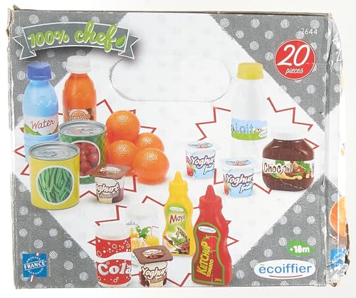 Jouets Ecoiffier - 2644 - Pack Drive 100 % Chef - Imitations d'aliments pour enfants - 20 pièces - Dès 18 mois - Fabriqué en France