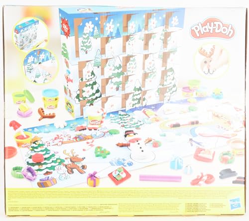 Play-Doh Calendrier de l'Avent, tapis d'activité, + de 24 surprises, 24 pots de pâte Play-Doh, pour enfants dès 3 ans