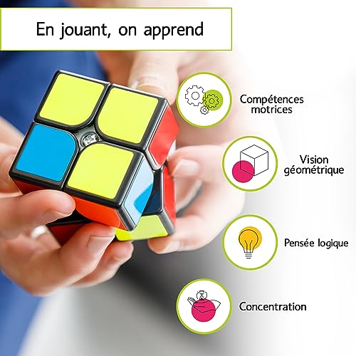 CUBIDI® Originale Cube Magique 2x2x2 - Type Los Angeles | Speedcube de Vitesse avec Caractéristiques de Rotation Optimisées - Classique Jouet 2x2 | Le Puzzle 3D Casse Tete pour Adulte et Enfant