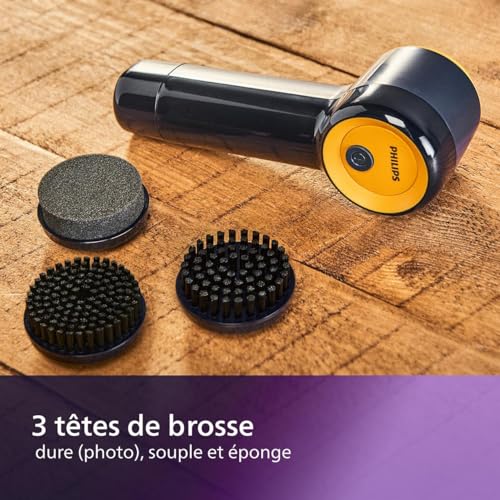 Philips Sneaker Cleaner - Nettoyeur de Baskets - Kit de Nettoyage Chaussure, 3 Brosses Incluses, Bleu (GCA1000/60)