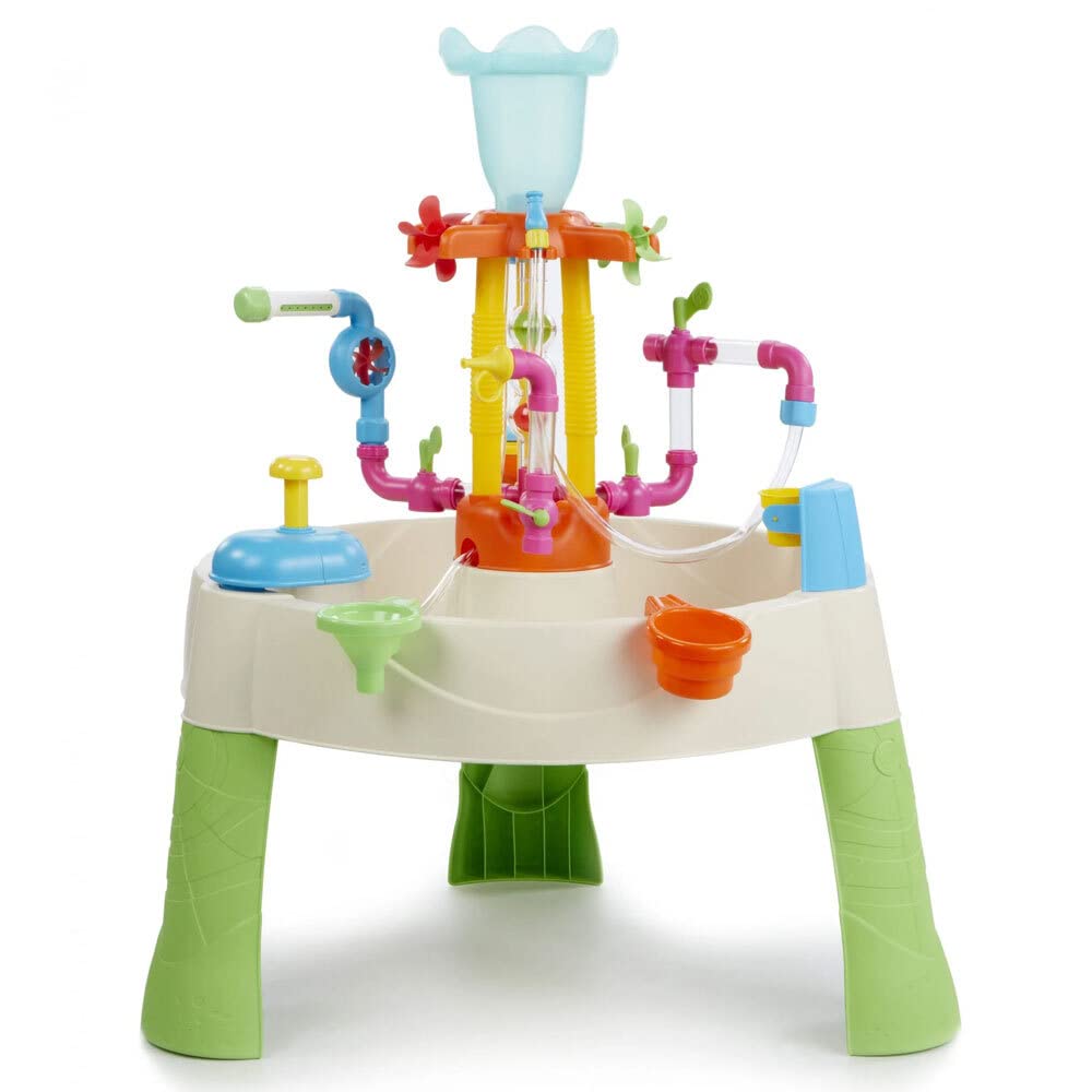 Little Tikes Fountain Factory Table de jeux aquatique – Jouet d’extérieur, table sécurisée & portable – Jouet sensitif de plein air, encourage les créatifs, pour les enfants de 24 mois et +