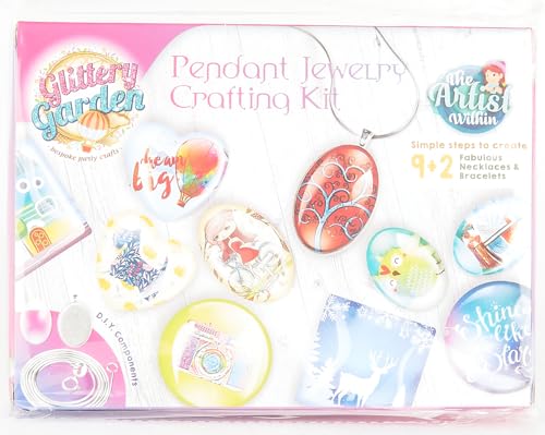 Kit Fabrication de Bijoux pour Filles. Bricolage Collier Pendentif et Bracelet Loisirs Créatifs avec de Perles de Verre et Charms - Loisir Creatif Enfant, Jouet, d'arts et Artisanat, Cadeau