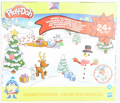 Play-Doh Calendrier de l'Avent, tapis d'activité, + de 24 surprises, 24 pots de pâte Play-Doh, pour enfants dès 3 ans