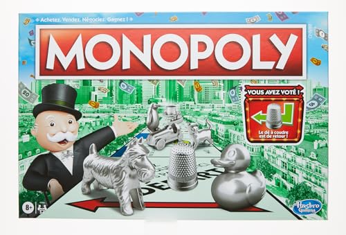 Monopoly, Jeu de Plateau Familial pour Enfants et Adultes, Jeux familiaux, 2 à 6 Joueurs, Jeux de stratégie pour garçons et Filles à partir de 8 Ans