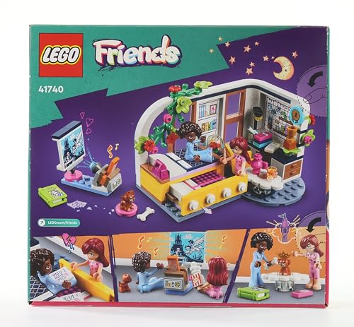 LEGO Friends 41740 La Chambre d’Aliya, Jouet pour Filles et Garçons, Soirée Pyjama, à Collectionner, avec Figurine Paisley et Aira Le Chiot, Enfants 6 Ans