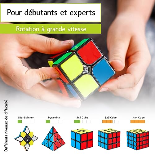 CUBIDI® Originale Cube Magique 2x2x2 - Type Los Angeles | Speedcube de Vitesse avec Caractéristiques de Rotation Optimisées - Classique Jouet 2x2 | Le Puzzle 3D Casse Tete pour Adulte et Enfant