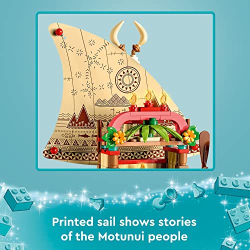 LEGO Disney Princesse Le Bateau d’Exploration de Vaiana - Jouet d'Activité et de Développement avec Mini-Poupée Sina et Figurine Dauphin - Idée Cadeau pour Garçons et Filles à Partir de 6 Ans 43210