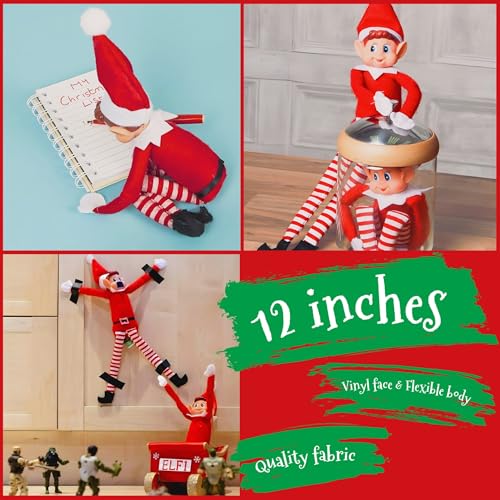 GLOW Wholesale Elfie (garçon) et Elvie (Fille) Lot de 2 Figurines ludiques avec Corps Souple et Visage en Vinyle Rouge
