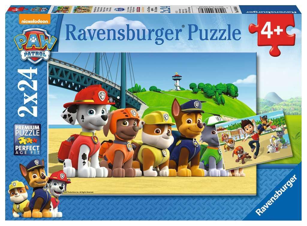 Ravensburger - Puzzle Enfant - Lot de 2 puzzles 24 pièces - Chiens héroïques / Pat'Patrouille - Fille ou garçon dès 4 ans - Puzzle de qualité supérieure - 2 posters à taille réelle - 09064