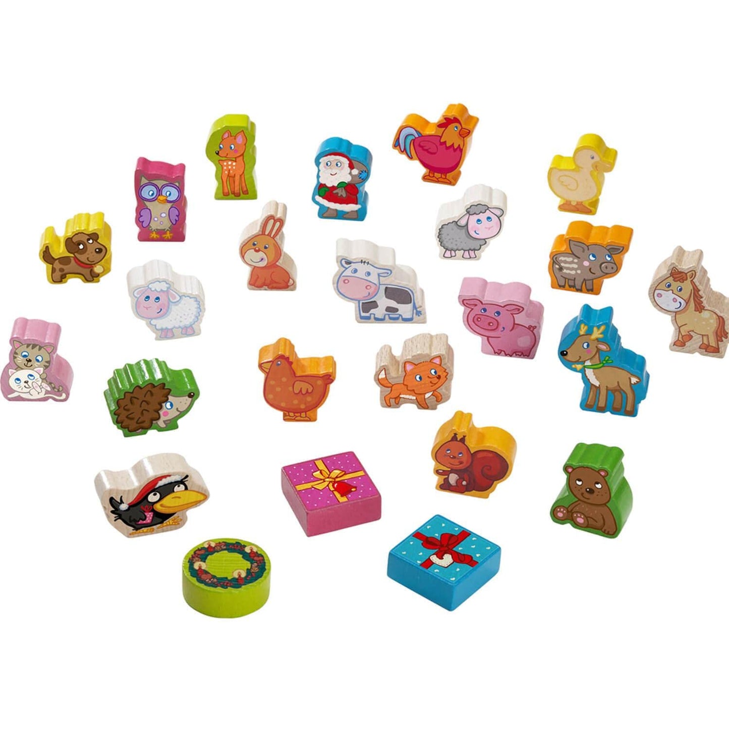 HABA Premier Calendrier de l'Avent-Figurines en Bois-Noël à la Ferme-2 Ans et Plus, 306359 - version française