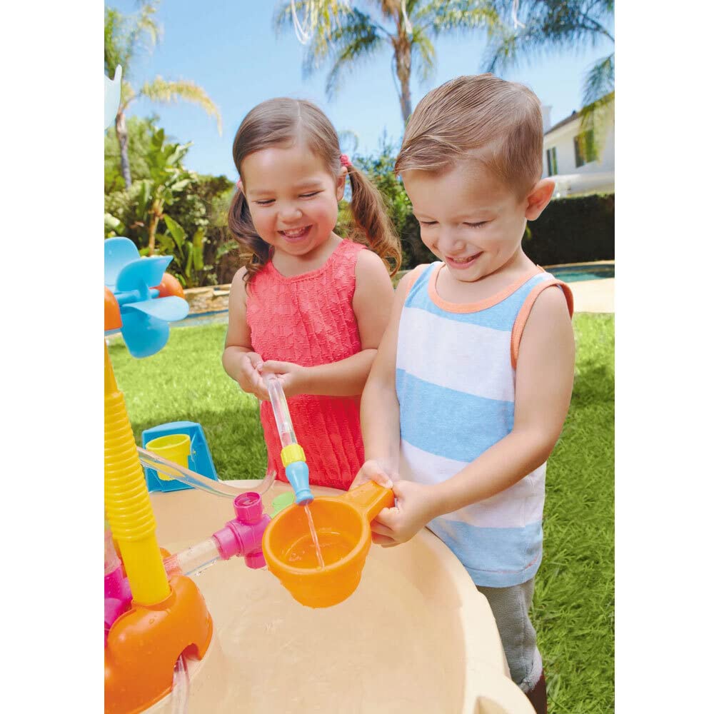 Little Tikes Fountain Factory Table de jeux aquatique – Jouet d’extérieur, table sécurisée & portable – Jouet sensitif de plein air, encourage les créatifs, pour les enfants de 24 mois et +