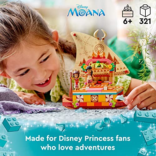 LEGO Disney Princesse Le Bateau d’Exploration de Vaiana - Jouet d'Activité et de Développement avec Mini-Poupée Sina et Figurine Dauphin - Idée Cadeau pour Garçons et Filles à Partir de 6 Ans 43210
