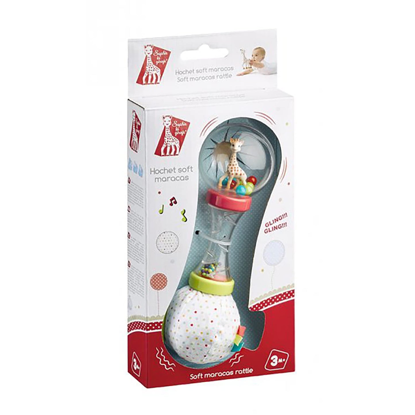 Sophie la Girafe - Hochet Soft Maracas Sophie la Girafe - Instrument de musique - Jouet d'éveil adapté aux mains de bébé - Développe la motricité et l'éveil de votre enfant, TU
