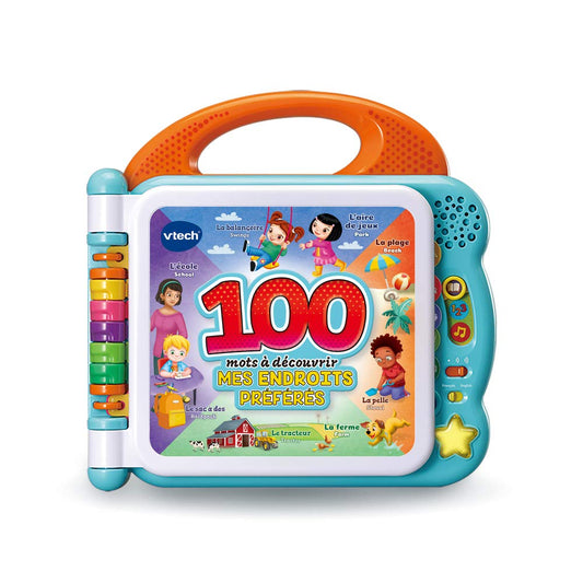 VTech - Mon Imagier Bilingue, Imagier Parlant Mes 100 Endroits Préférés, Livre Sonore, 12 Pages Illustrées et Interactives, Jouet Éducatif, Cadeau Enfant Dès 18 Mois - Contenu en Français et Anglais