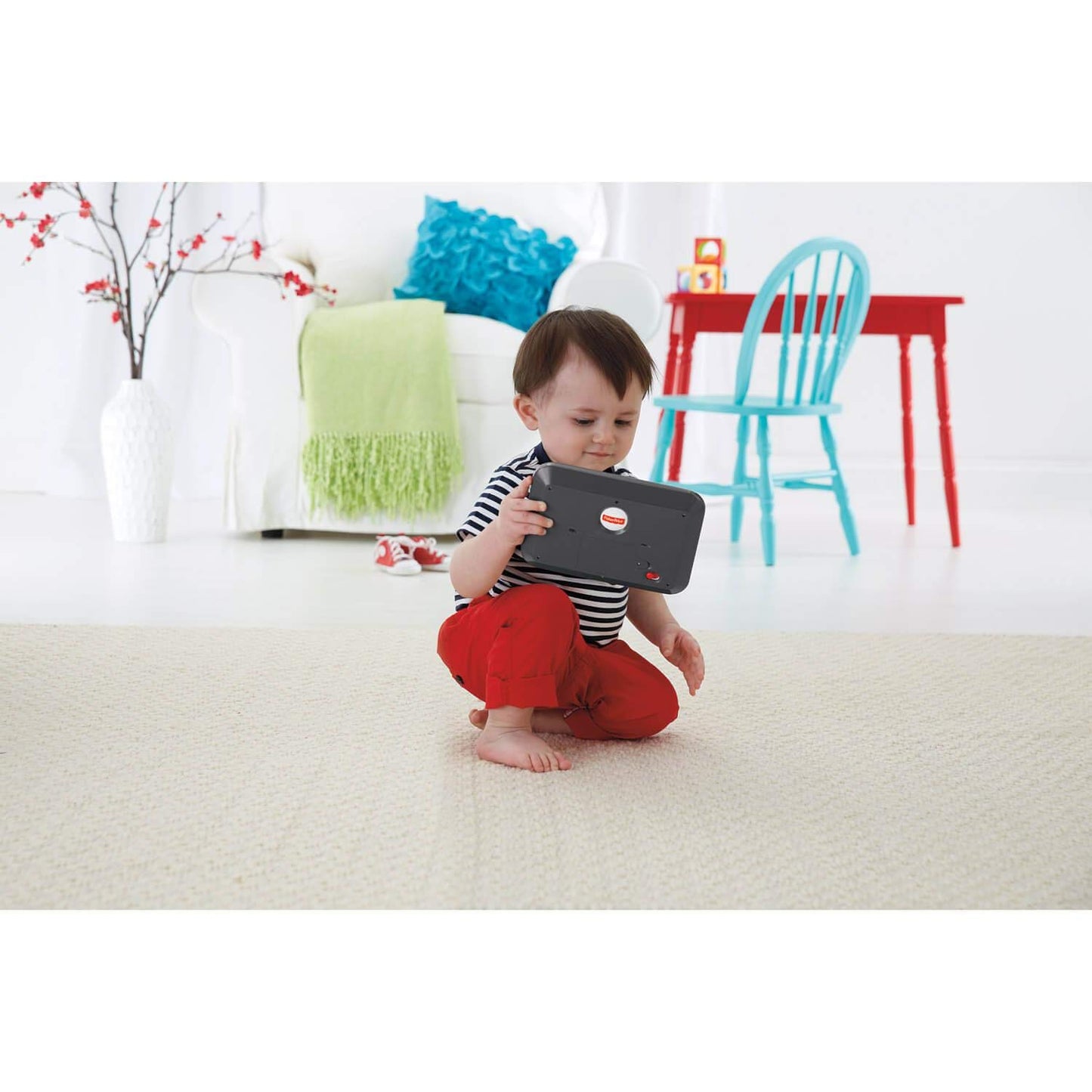 Fisher-Price Jouet Ma Tablette Éveil Progressif Rires et Éveil avec musique et lumières, pour enfants à partir de 1 an, version française, CDG56