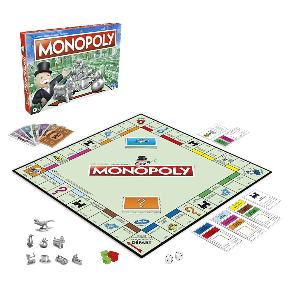 Monopoly, Jeu de Plateau Familial pour Enfants et Adultes, Jeux familiaux, 2 à 6 Joueurs, Jeux de stratégie pour garçons et Filles à partir de 8 Ans