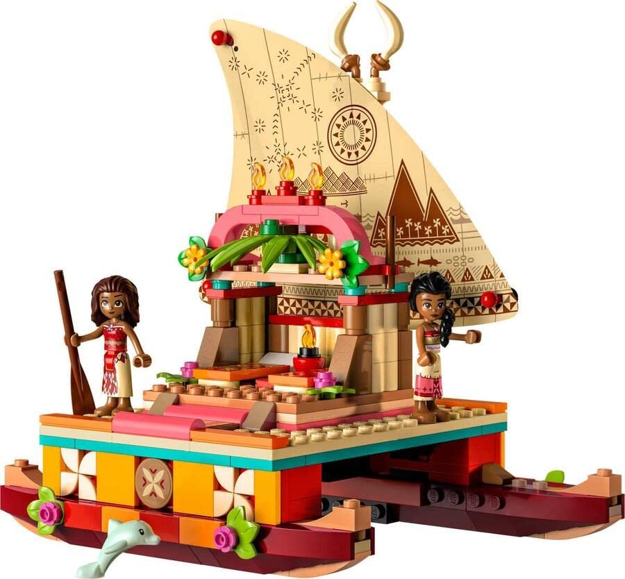 LEGO Disney Princesse Le Bateau d’Exploration de Vaiana - Jouet d'Activité et de Développement avec Mini-Poupée Sina et Figurine Dauphin - Idée Cadeau pour Garçons et Filles à Partir de 6 Ans 43210
