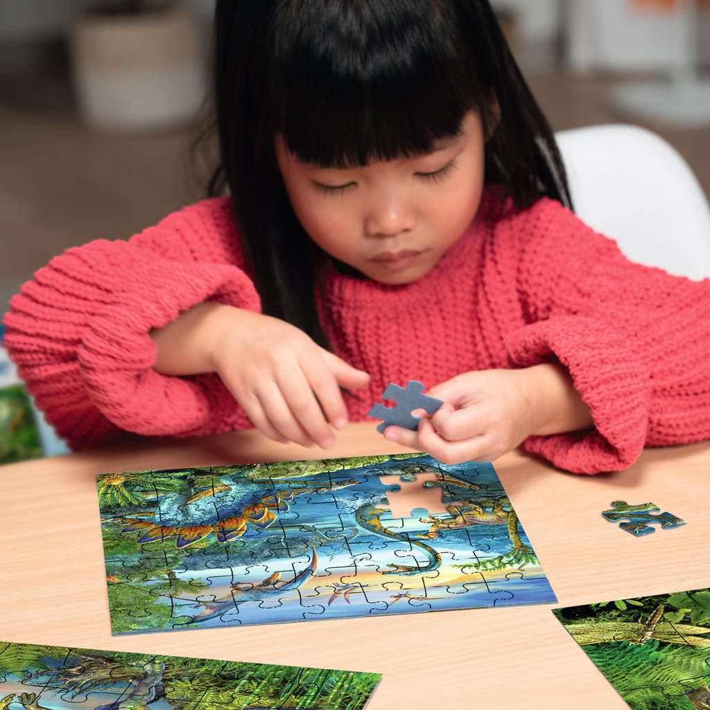 Ravensburger - Puzzle Enfant - Lot de 3 puzzles 49 pièces - La fascination des dinosaures - Fille ou garçon dès 5 ans - Puzzle de qualité supérieure - 3 posters inclus - Jurassique & Crétacé - 09317