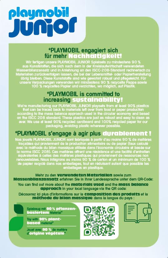 Playmobil 70297 Junior : Calendrier de l'Avent Junior Père Noël et Animaux de la forêt - avec 24 Portes excitantes - Jouet fabriqué à partir de matière d'origine végétale - Dès 12 Mois