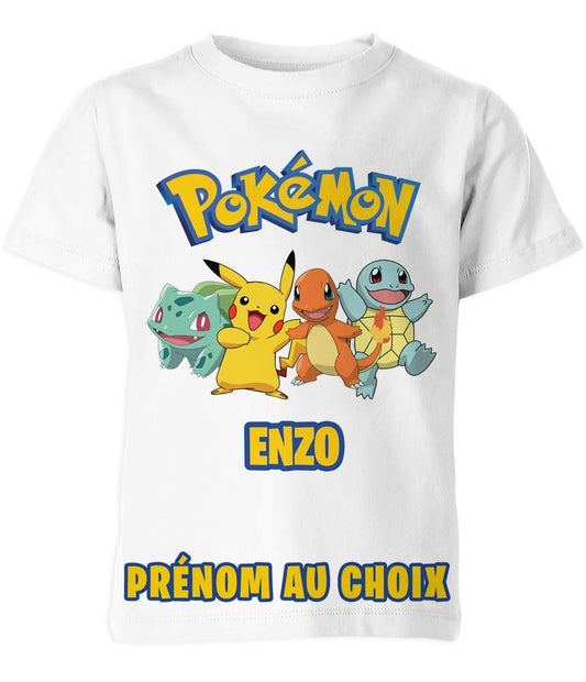 Tshirt Poke Mon Prénom Au Choix Personnalisé Enfant Garçon & Fille