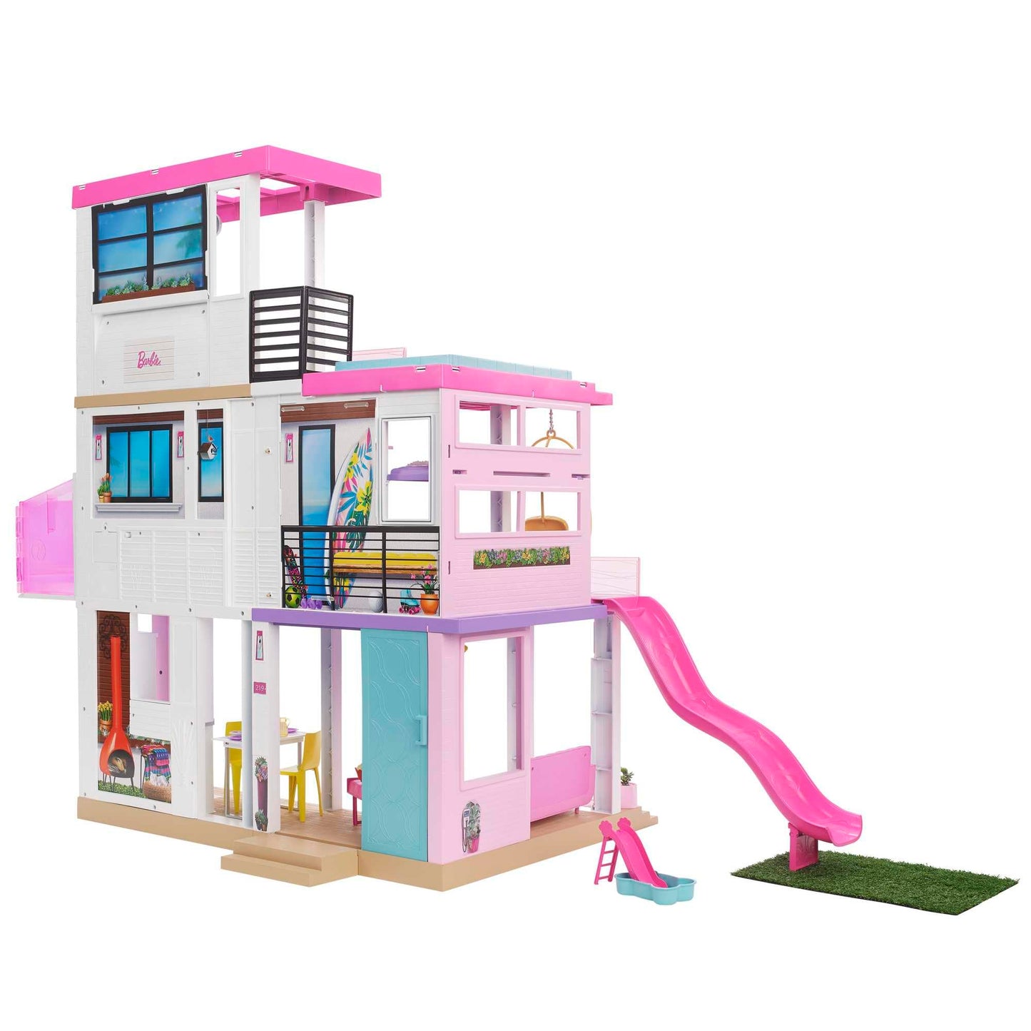 Barbie Maison de Rêve pour Poupées avec 3 Niveaux, avec Lumières Et Sons, Plus De 75 Accessoires Inclus, 109 cm De Haut, Jouet pour Enfant de 3 Ans et Plus, GRG93
