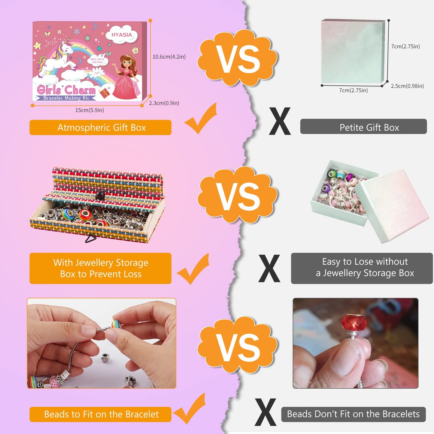 HYASIA Licorne 5-12 Ans Enfant Jouet, Pandora 5+ Ans, Charms Bracelet Kit Fabrication Creation Bijoux Calendrier de l'avent Fille, Idée Cadeau Anniversaire Fille