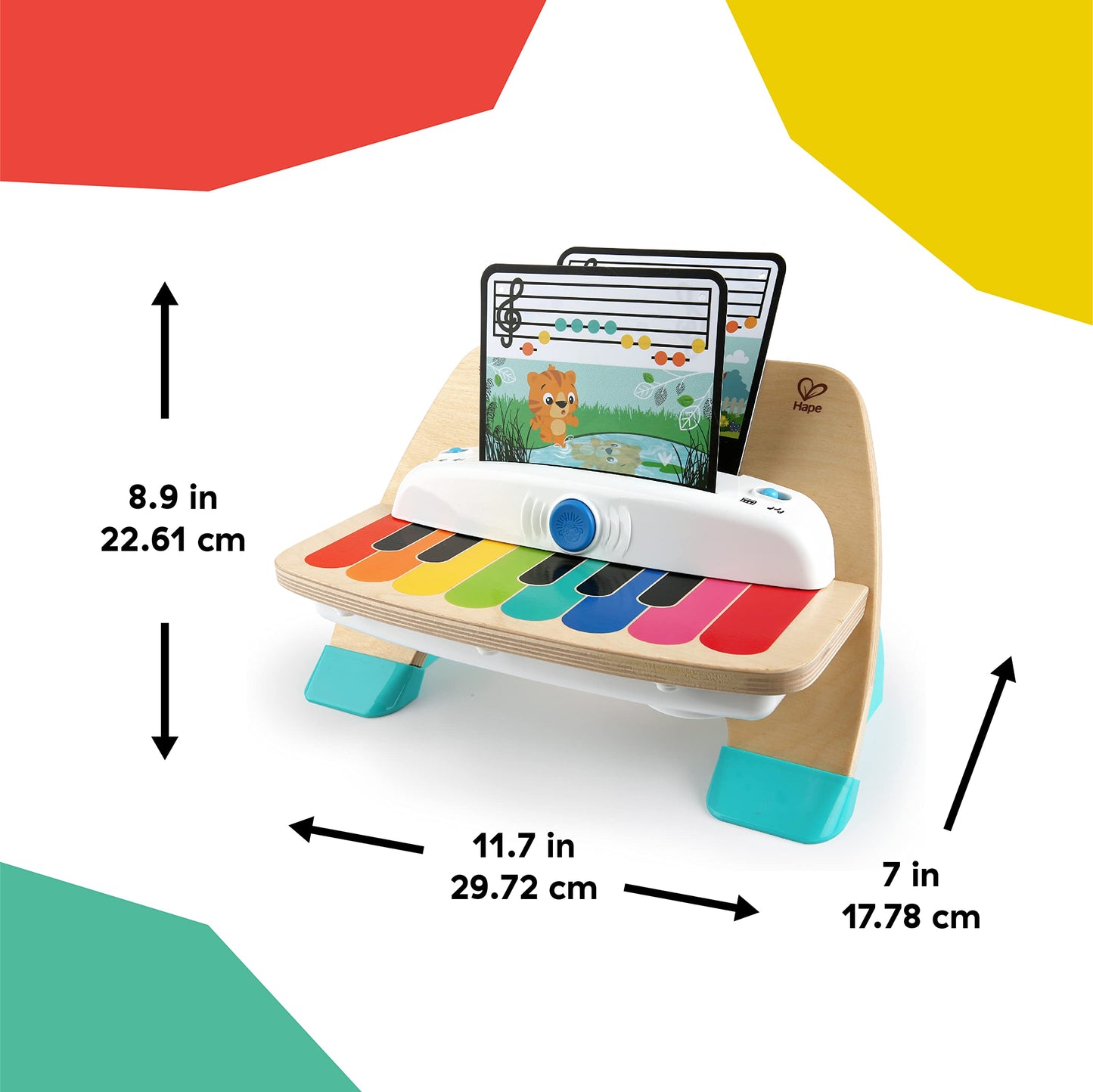 Baby Einstein, Hape Magic Touch, jouet musical en bois, 3 partitions et 6 chansons incluses, à partir de 12 mois