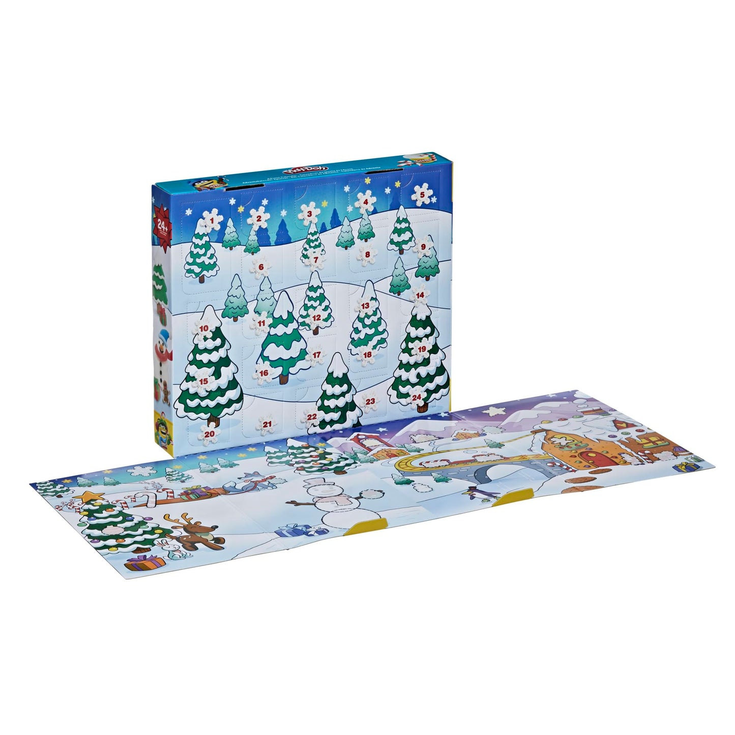 Play-Doh Calendrier de l'Avent, tapis d'activité, + de 24 surprises, 24 pots de pâte Play-Doh, pour enfants dès 3 ans
