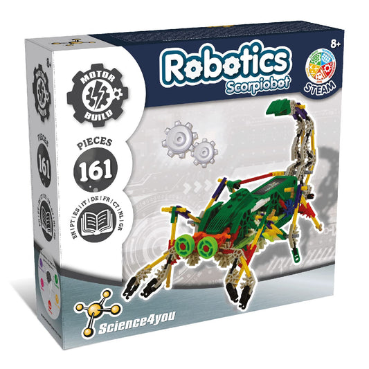 Science4you-Robotics Scorpiobot, Kit Construire de 161 pièces 8 Ans-Monter Un Robot Interactif pour Enfants Construction Activites Manuelles, Jeu STEM, 80002226, Multicolore