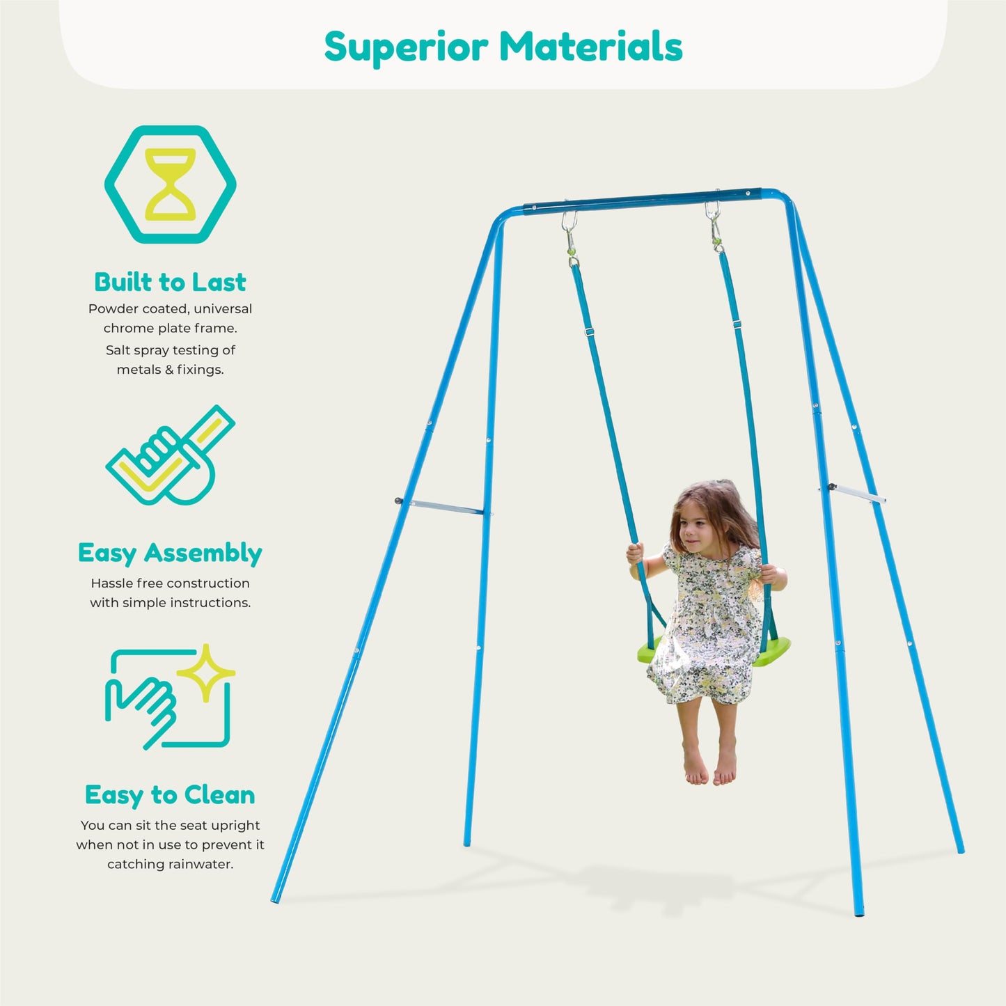 TP Toys Portique Acier 2 en 1 | Adapté Aux Enfants à Partir de 6 Mois - 8 Ans | avec 2 Balançoires | Une balançoire Qui Grandit avec Votre Enfant