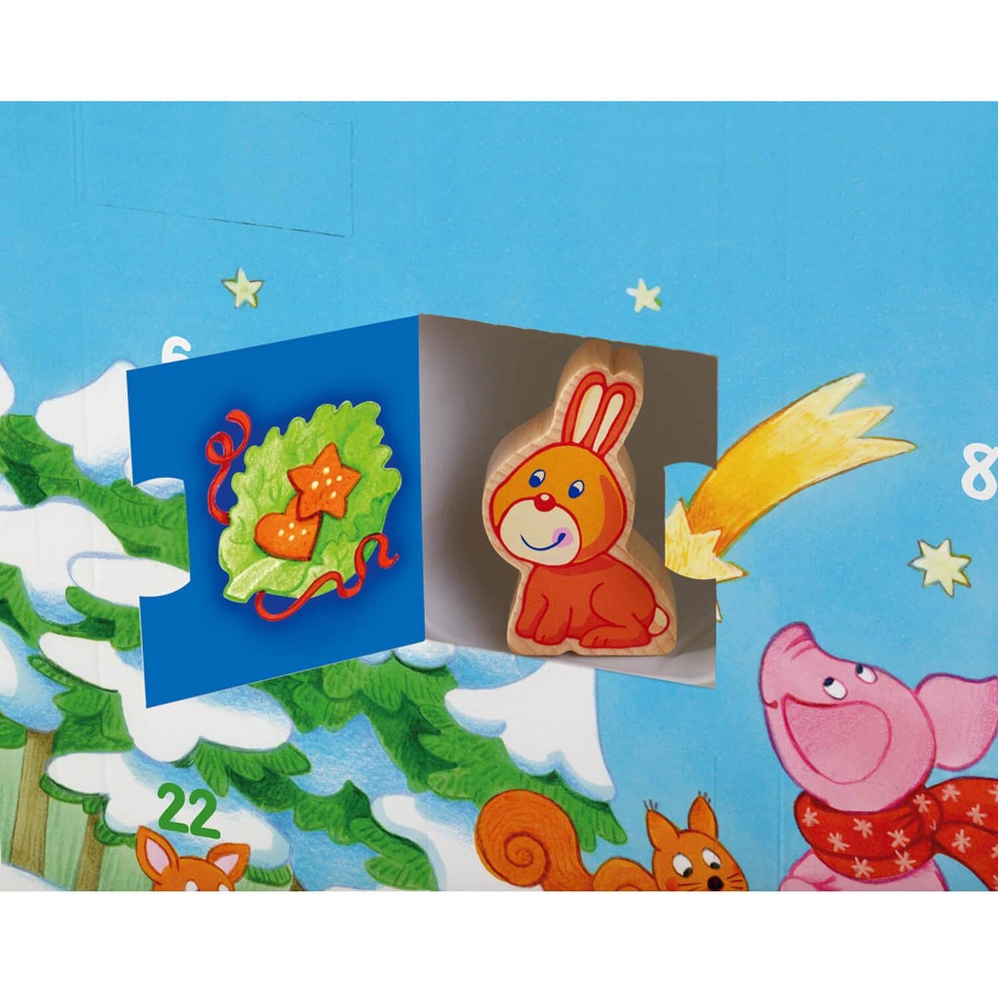 HABA Premier Calendrier de l'Avent-Figurines en Bois-Noël à la Ferme-2 Ans et Plus, 306359 - version française