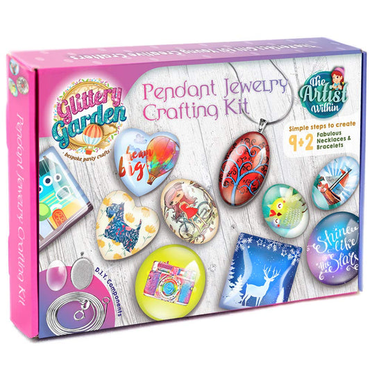 Kit Fabrication de Bijoux pour Filles. Bricolage Collier Pendentif et Bracelet Loisirs Créatifs avec de Perles de Verre et Charms - Loisir Creatif Enfant, Jouet, d'arts et Artisanat, Cadeau