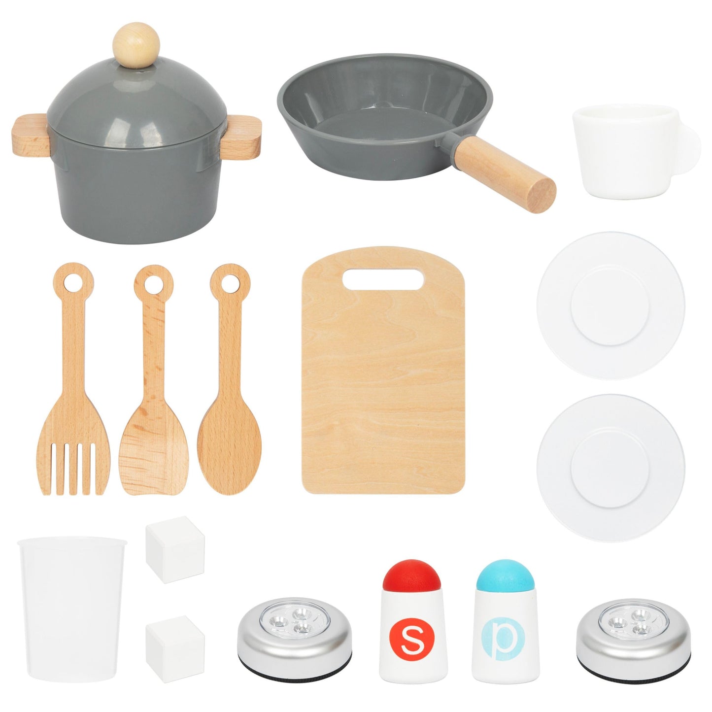 Mamabrum Cuisine Enfant en Bois avec Éclairage LED, Cuisine Jouet Interactive XXL avec Micro-Ondes, Lave-Vaisselle, Machine à Café, Four, Évier, Robinet et Accessoires