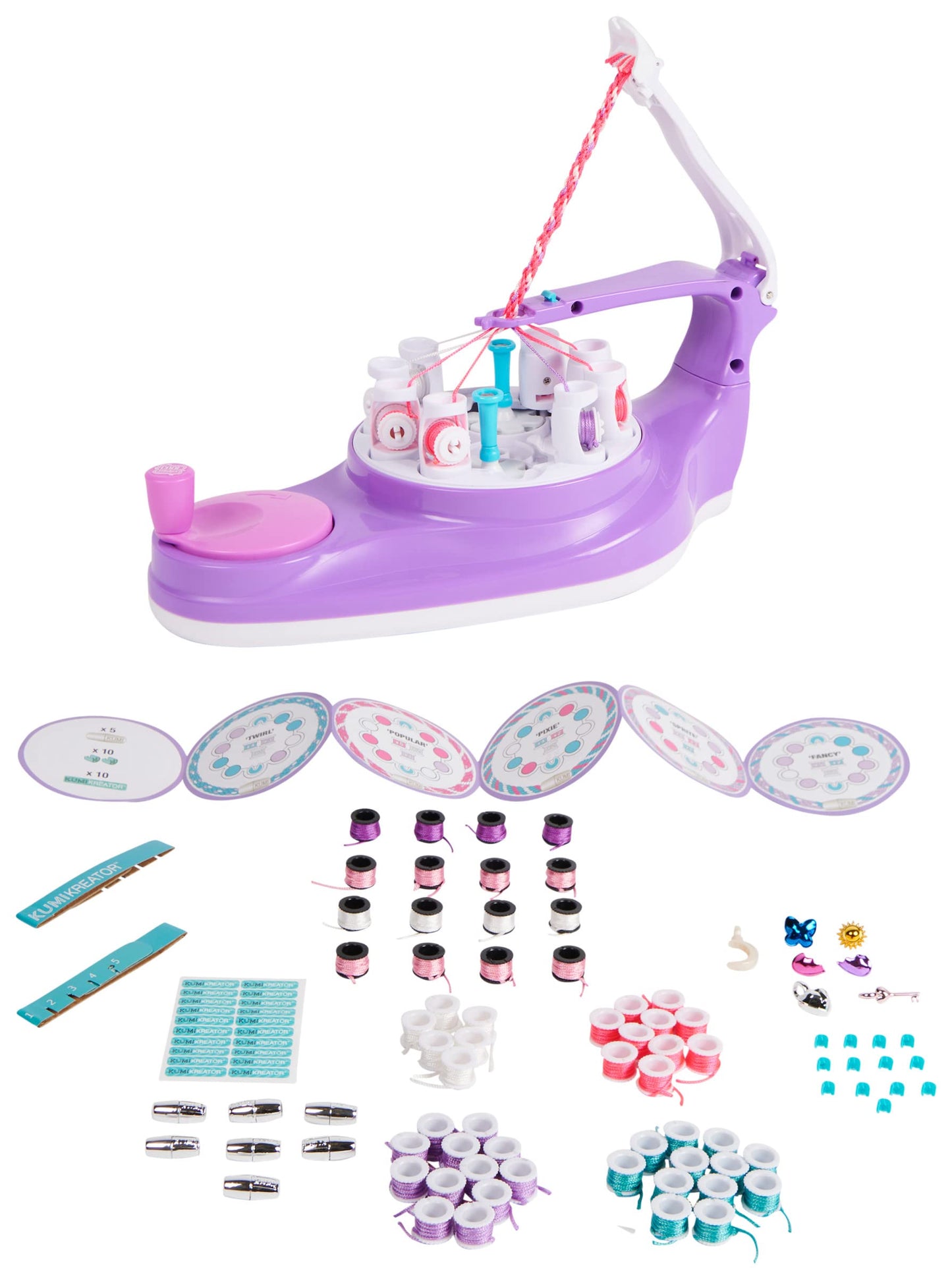 COOL MAKER - KUMI KREATOR 3 EN 1 - Machine Création 2 Colliers & 5 Bracelets - Utilisation Simple En Sécurité - Tendance Fun & Facile - Accessoires Inclus - Jouet Enfant 8 Ans et + - Loisirs Créatifs