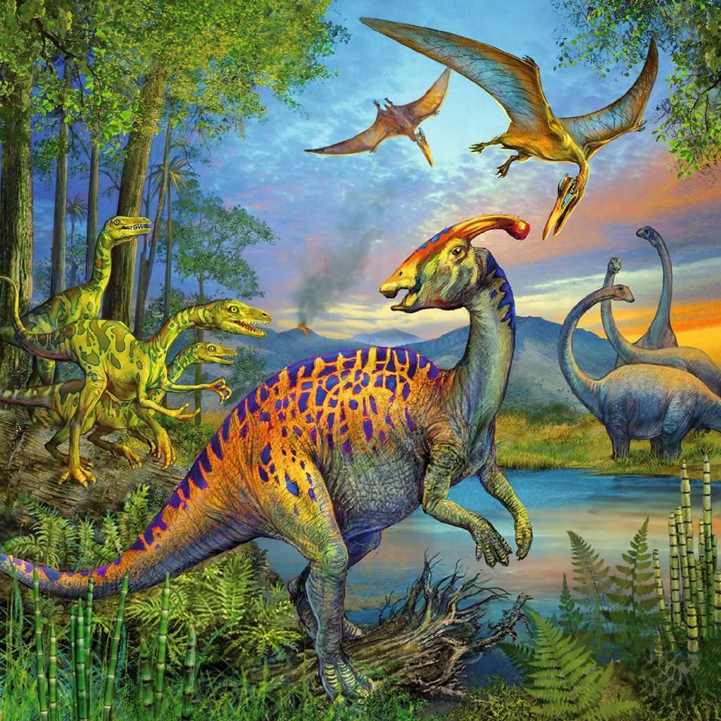 Ravensburger - Puzzle Enfant - Lot de 3 puzzles 49 pièces - La fascination des dinosaures - Fille ou garçon dès 5 ans - Puzzle de qualité supérieure - 3 posters inclus - Jurassique & Crétacé - 09317