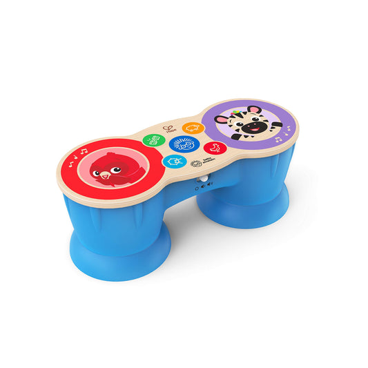 Baby Einstein, Hape, Tambour Upbeat Tunes Magic Touch, Jouet Musical en Bois, Instruments de Musique Electronique pour Enfants, 6 Mélodies, 4 voix Musicales, à partir de 6 mois