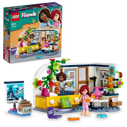 LEGO Friends 41740 La Chambre d’Aliya, Jouet pour Filles et Garçons, Soirée Pyjama, à Collectionner, avec Figurine Paisley et Aira Le Chiot, Enfants 6 Ans